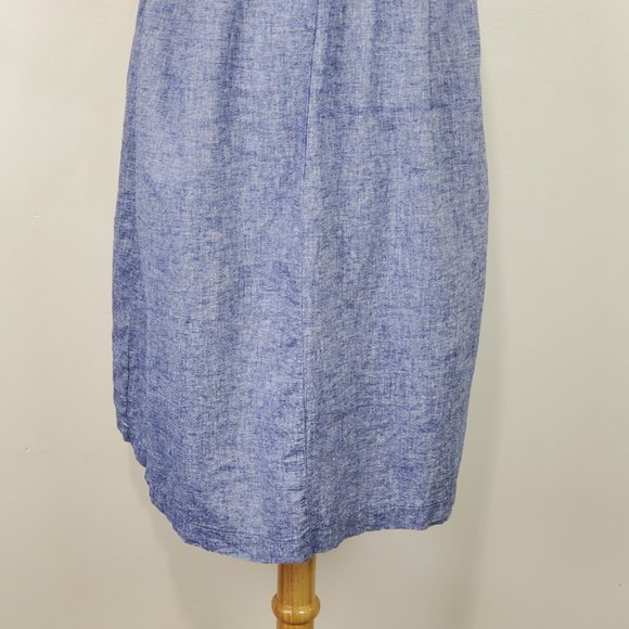 Isabel Linen Blend Sleeveless Belted Summer Maternity Dress Embroidery Size L - Picture 10 of 14